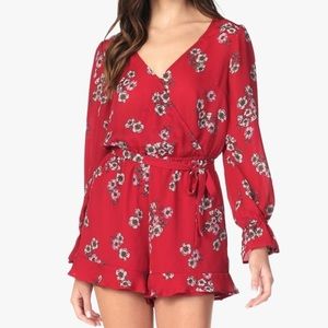 cupcakes and cashmere red floral romper
